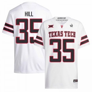 White Adam Hill #35 Texas Tech Jersey | Men High School Football Fresh Stitched 90650156