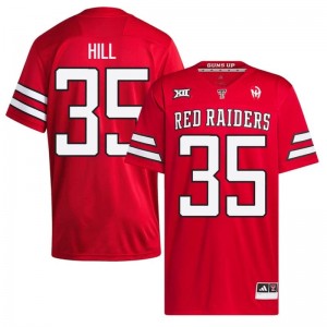 #35 Adam Hill Texas Tech Red Raiders Red Jersey | Alumni Embroidery Men Player Football Gear 57435920