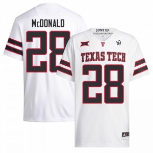 TTU Red Raiders Braylan McDonald #28 White Jersey | Premium Stitched NCAA Football Men Apparel 56793155