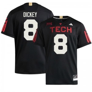 TTU Red Raiders Cameron Dickey #8 Black 100 Year Anniversary Jersey | Essential Embroidery NCAA Football Men Apparel 46228522