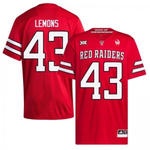 Red Chris Lemons #43 TTU Red Raiders Jersey | Men High School Football Moisture Wicking Embroidery 17405648