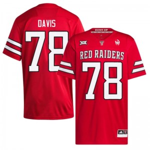 Elite Thread Ellis Davis #78 Texas Tech Red Jersey | Men University Football Embroidery Fan Gear 84133240