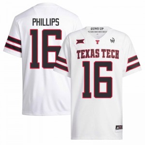 #16 Holden Phillips Texas Tech Red Raiders White Jersey | Elite Stitched Men Player Football Gear 42382771