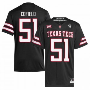 #51 Jayden Cofield Texas Tech Black Jersey | Authentic Stitch Men Player Football Gear 95422199