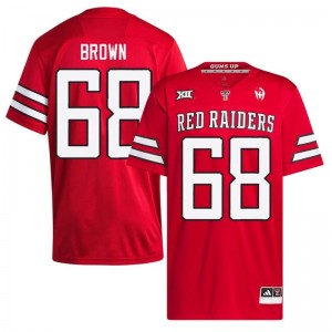 #68 Ren Brown Texas Tech Red Raiders Red Jersey | Alumni Embroidery Men Player Football Gear 58439315