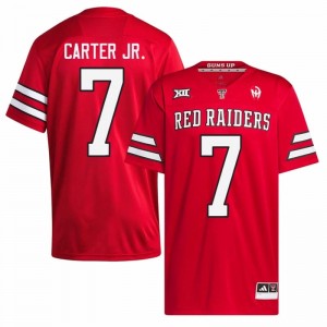 Elite Thread Terrance Carter Jr. #7 TTU Red Raiders Red Jersey | Men University Football Embroidery Fan Gear 95846420