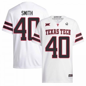 #40 Wesley Smith Texas Tech White Jersey | Elite Stitched Men Player Football Gear 11972386