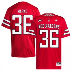 Tech Demarcus Marks #36 Red Jersey | Genuine Embroidery NCAA Football Men Apparel 52733695