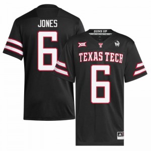 Officially Licensed Jalen Jones #6 TTU Red Raiders Black Jersey | Men University Football Stitch Fan Gear 98231684