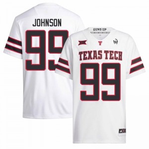 Durable Jojo Johnson #99 TTU Red Raiders White Jersey | Men University Football Stitched Fan Gear 76817105