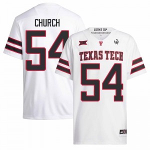 Durable Jordan Church #54 TTU White Jersey | Men University Football Stitched Fan Gear 97687944