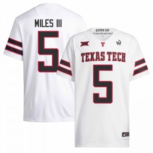 Durable Oliver Miles III #5 Tech White Jersey | Men University Football Stitched Fan Gear 25074486