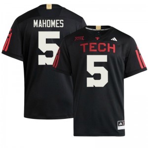#5 Patrick Mahomes Texas Tech Black 100 Year Anniversary Jersey | Classic Embroidery Men Player Football Gear 42893628