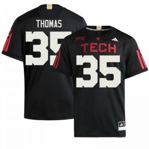 #35 Zach Thomas Texas Tech Black 100 Year Anniversary Jersey | Classic Embroidery Men Player Football Gear 28342859