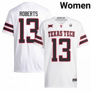 #13 Ben Roberts TTU White Jersey | Elite Swen Women Player Football Gear 80837336