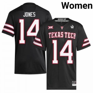 #14 Bryson Jones Texas Tech Black Jersey | Authentic Embroidery Women Player Football Gear 13186420