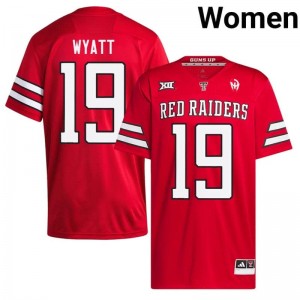 Elite Thread Cam Wyatt #19 Tech Red Jersey | Women University Football Stitched Fan Gear 27850367