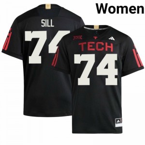 Black Daniel Sill #74 Texas Tech Red Raiders 100 Year Anniversary Jersey | Women High School Football Limited Stitched 69387182