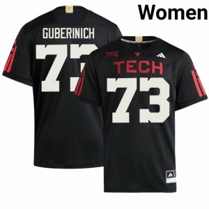 Red Raiders Danilo Guberinich #73 Black 100 Year Anniversary Jersey | Essential Stitched NCAA Football Women Apparel 42656869