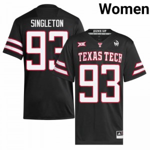 Officially Licensed Dylan Singleton #93 Texas Tech Black Jersey | Women University Football Embroidery Fan Gear 89769575