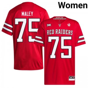 #75 Garin Maley Red Raiders Red Jersey | Alumni Stitched Women Player Football Gear 69899223