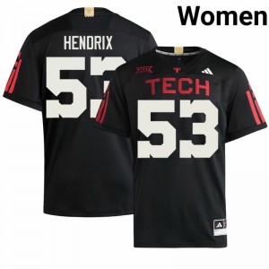 Black Holton Hendrix #53 TTU Red Raiders 100 Year Anniversary Jersey | Women High School Football Limited Stitched 60744705