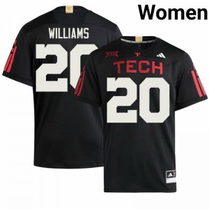 J'Koby Williams #20 TTU Red Raiders 100 Year Anniversary Jersey | Pro-Grade Black College Football Women Stitched 82786064