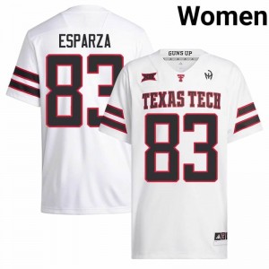 Texas Tech Jack Esparza #83 White Jersey | Premium Swen NCAA Football Women Apparel 56925902