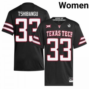 #33 Loic Tshibangu TTU Red Raiders Black Jersey | Authentic Embroidery Women Player Football Gear 54646626