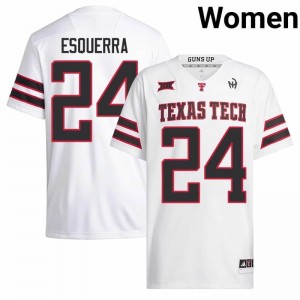Malik Esquerra #24 TTU Red Raiders Jersey | Exclusive White College Football Women Swen 59248706