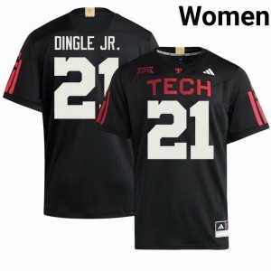 Top-Tier Miquel Dingle Jr. #21 Texas Tech Black 100 Year Anniversary Jersey | Women University Football Stitched Fan Gear 44153128