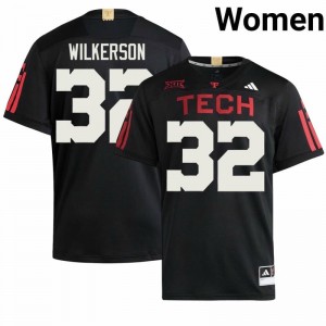 #32 Sawyer Wilkerson TTU Red Raiders Black 100 Year Anniversary Jersey | Classic Stitched Women Player Football Gear 41944119