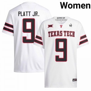 Corey Platt Jr. #9 Texas Tech Jersey | Exclusive White College Football Women Swen 50153231