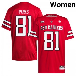 Red Dave Parks #81 Texas Tech Red Raiders Jersey | Women High School Football Moisture Wicking Stitched 51153098