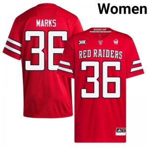 Demarcus Marks #36 Texas Tech Red Raiders Jersey | Gameday Red College Football Women Stitched 88875002