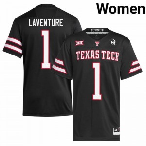 Officially Licensed Julien Laventure #1 TTU Red Raiders Black Jersey | Women University Football Embroidery Fan Gear 54503235