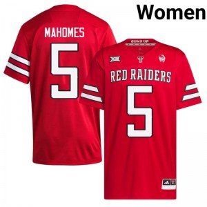 Red Patrick Mahomes #5 Texas Tech Red Raiders Jersey | Women High School Football Moisture Wicking Stitched 76443936