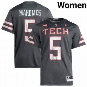 Elite Thread Patrick Mahomes #5 Texas Tech Gray Strategy Jersey | Women University Football Stitched Fan Gear 15962067
