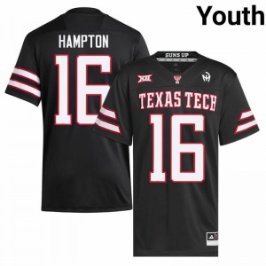 Officially Licensed Ashton Hampton #16 TTU Black Jersey | Youth University Football Stitched Fan Gear 13111035