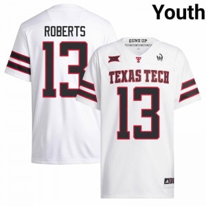 Texas Tech Ben Roberts #13 White Jersey | Premium Embroidery NCAA Football Youth Apparel 49234462