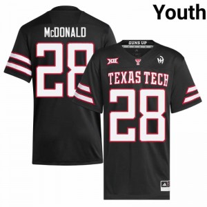 Braylan McDonald #28 Texas Tech Red Raiders Jersey | Iconic Black College Football Youth Stitched 93498732