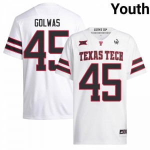 Tech Brock Golwas #45 White Jersey | Premium Embroidery NCAA Football Youth Apparel 32851868