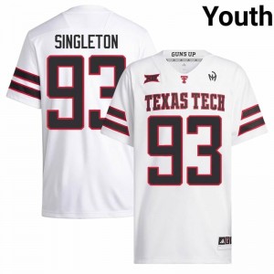 #93 Dylan Singleton Red Raiders White Jersey | Elite Embroidery Youth Player Football Gear 37698552