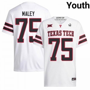 #75 Garin Maley Texas Tech Red Raiders White Jersey | Elite Embroidery Youth Player Football Gear 90750899