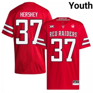 Red Raiders Ian Hershey #37 Red Jersey | Genuine Stitch NCAA Football Youth Apparel 54720278