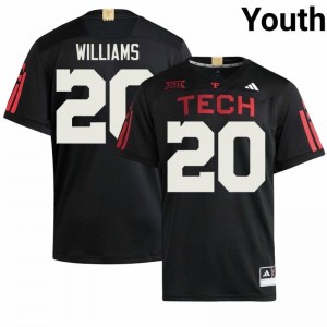 Top-Tier J'Koby Williams #20 Red Raiders Black 100 Year Anniversary Jersey | Youth University Football Swen Fan Gear 85531754