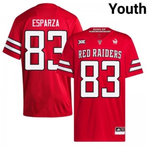 Elite Thread Jack Esparza #83 Red Raiders Red Jersey | Youth University Football Stitch Fan Gear 34078484