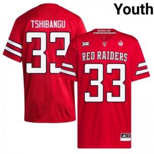 Elite Thread Loic Tshibangu #33 Texas Tech Red Raiders Red Jersey | Youth University Football Stitch Fan Gear 24389564