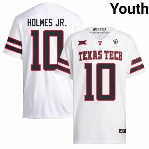 TTU A.J. Holmes Jr. #10 White Jersey | Premium Embroidery NCAA Football Youth Apparel 23104317