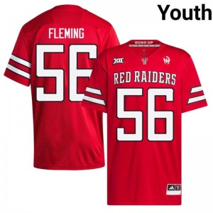 #56 Amarie Fleming TTU Red Raiders Red Jersey | Alumni Stitch Youth Player Football Gear 91062455